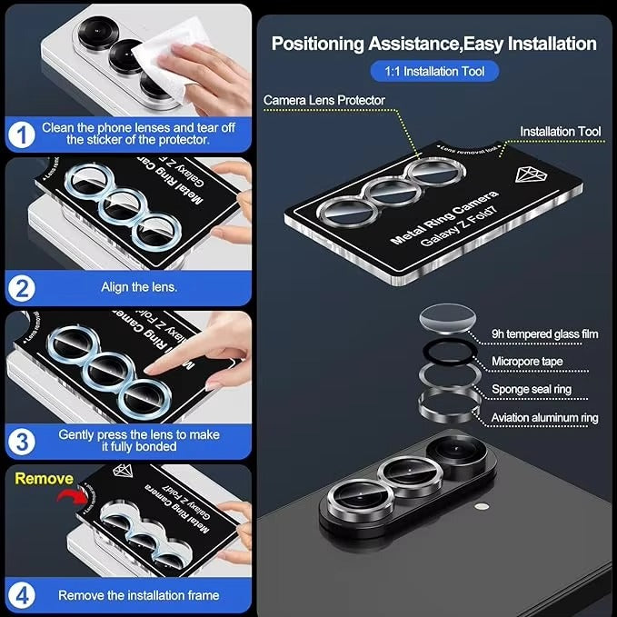 Samsung Galaxy Z Fold 3 - Metal Camera Lens Protector Glass