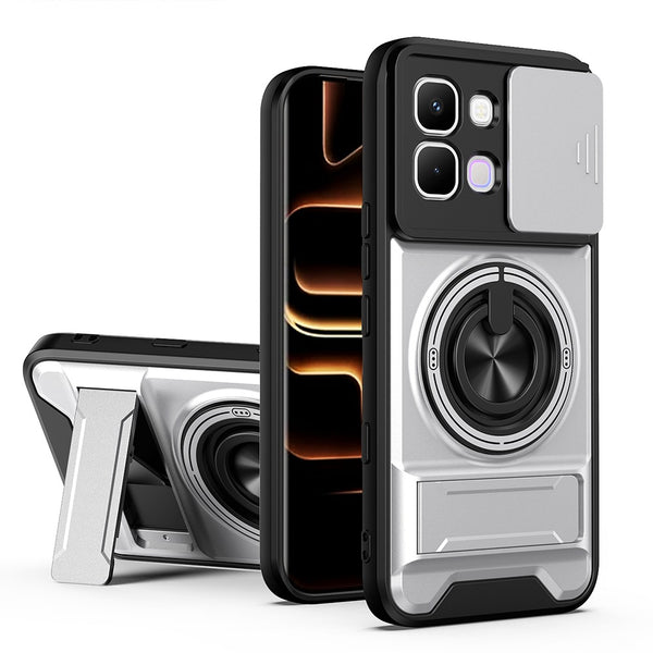Infinix Note Edge - Tactical Stealth MagSafe Case with Sliding Lens, Ring Holder & Kickstand