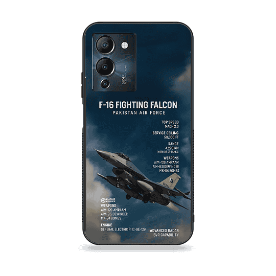 Infinix Note 12 G96 -  PAF F-16 Fighting Falcon Design 2  - Premium Printed Glass soft Bumper Shock Proof Case  CS-32700
