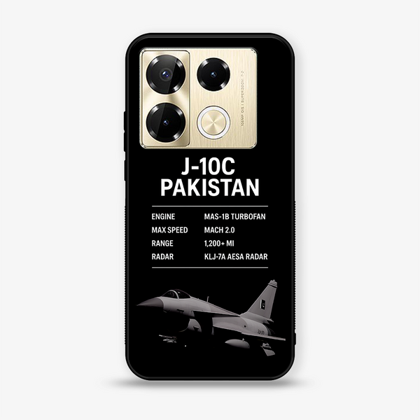 Infinix Note 40 Pro 4G - PAF J-10C Design 1- Premium Printed Glass soft Bumper shock Proof Case CS-37168