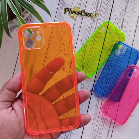 iPhone Neon Shockproof Transparent Soft Case