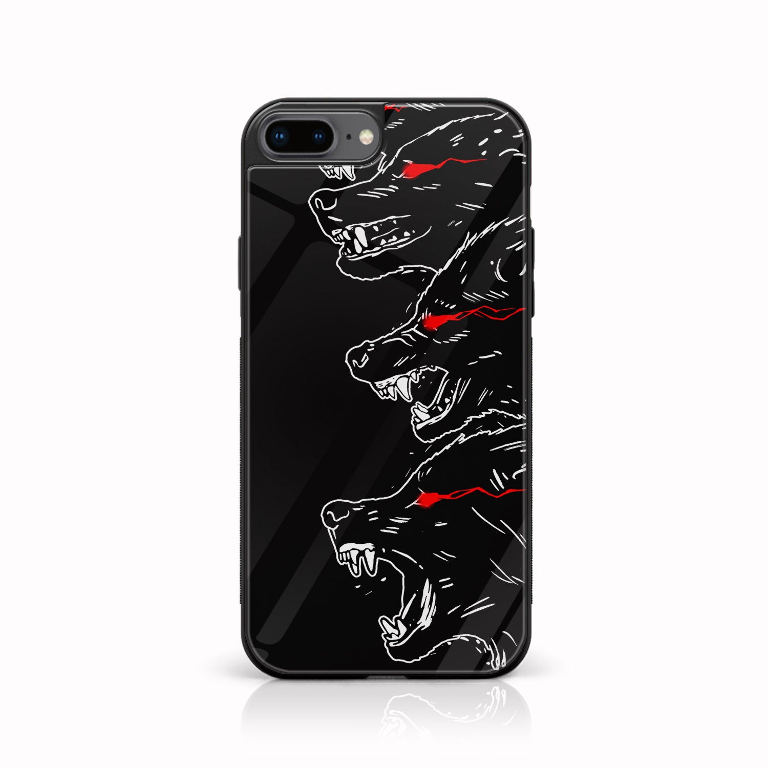 iPhone 8 Plus  -Black Art Series - Premium Printed Glass soft Bumper shock Proof Case