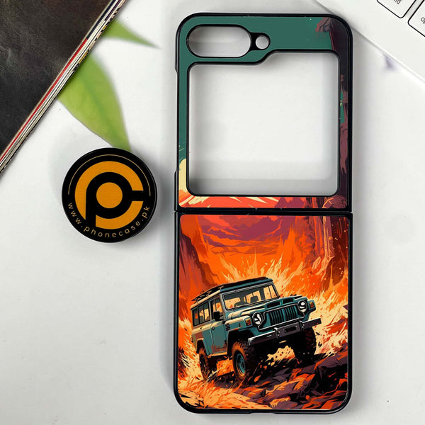 Galaxy Z Flip 6 - Jeep Offroad - Premium Printed Glass soft Bumper shock Proof Case