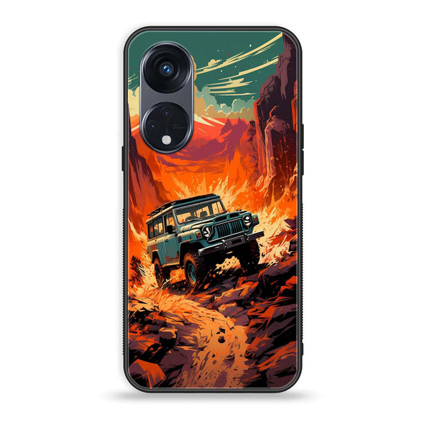 OPPO Reno 8T 5G - Jeep Offroad - Premium Printed Glass soft Bumper Shock Proof Case