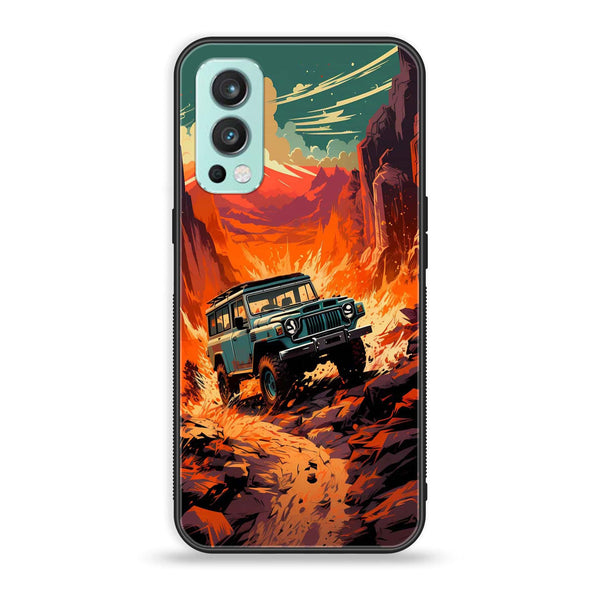 OnePlus Nord 2 5G - Jeep Offroad - Premium Printed Glass soft Bumper Shock Proof Case
