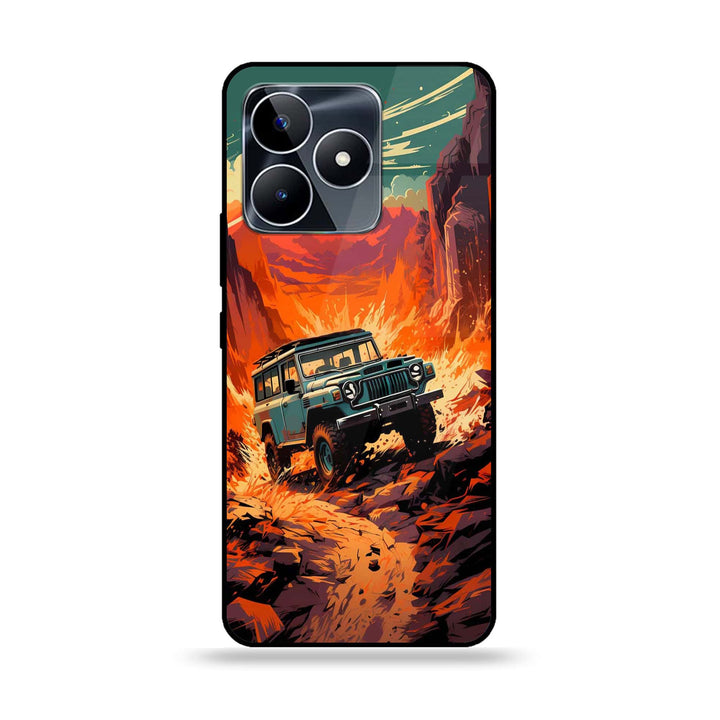 Realme C53 - Jeep Offroad - Premium Printed Glass soft Bumper Shock Proof Case