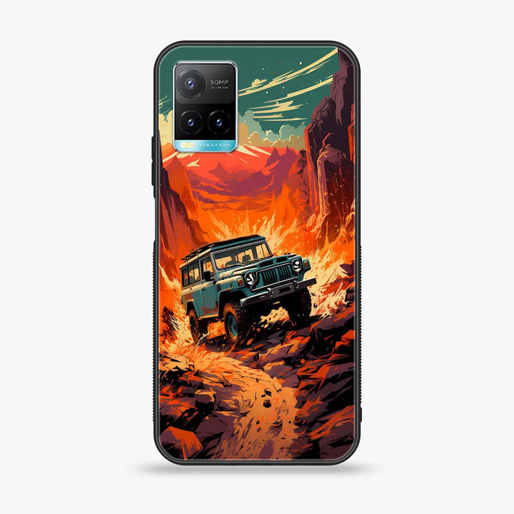 Vivo Y33T - Jeep Offroad - Premium Printed Glass soft Bumper Shock Proof Case