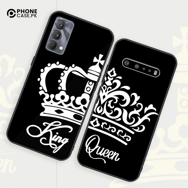King and Queen Couple - HQ Ultra Shine Premium Glass Phone Case All Models