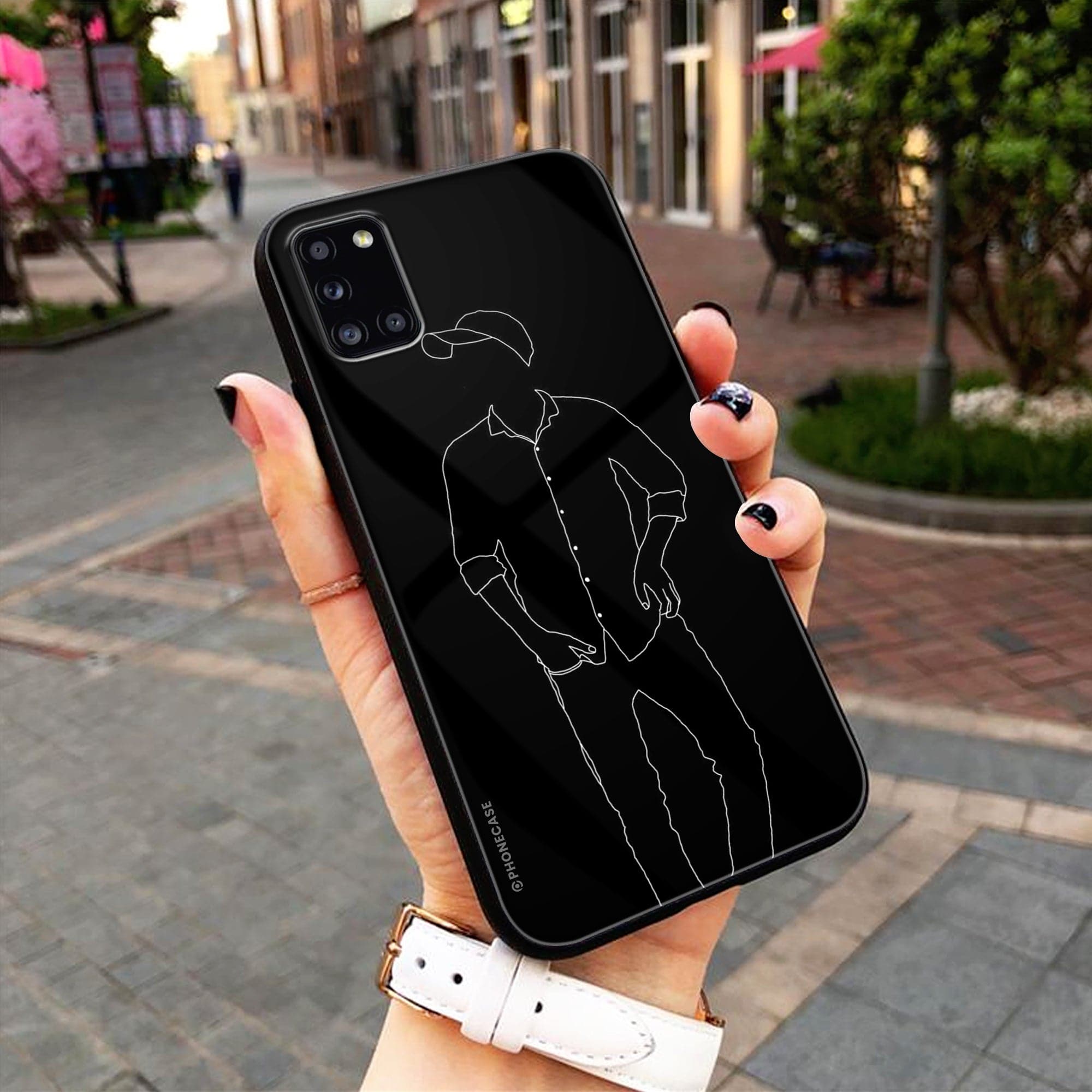 Boy Line Art Series   - HQ Ultra Shine Premium Metal Phone Case All Models