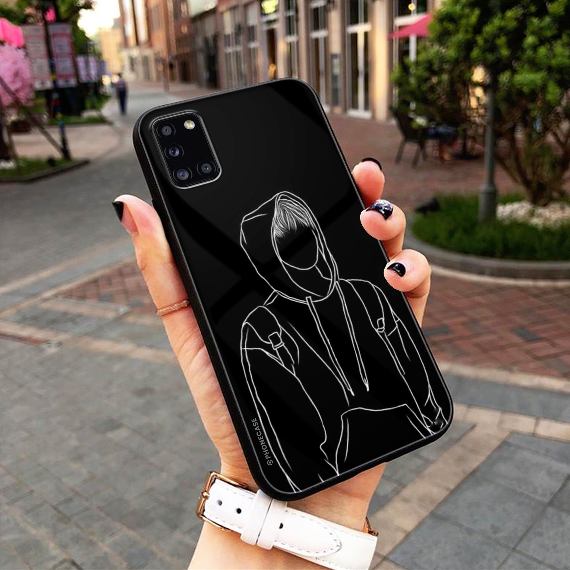 Boy Line Art Series   - HQ Ultra Shine Premium Metal Phone Case All Models
