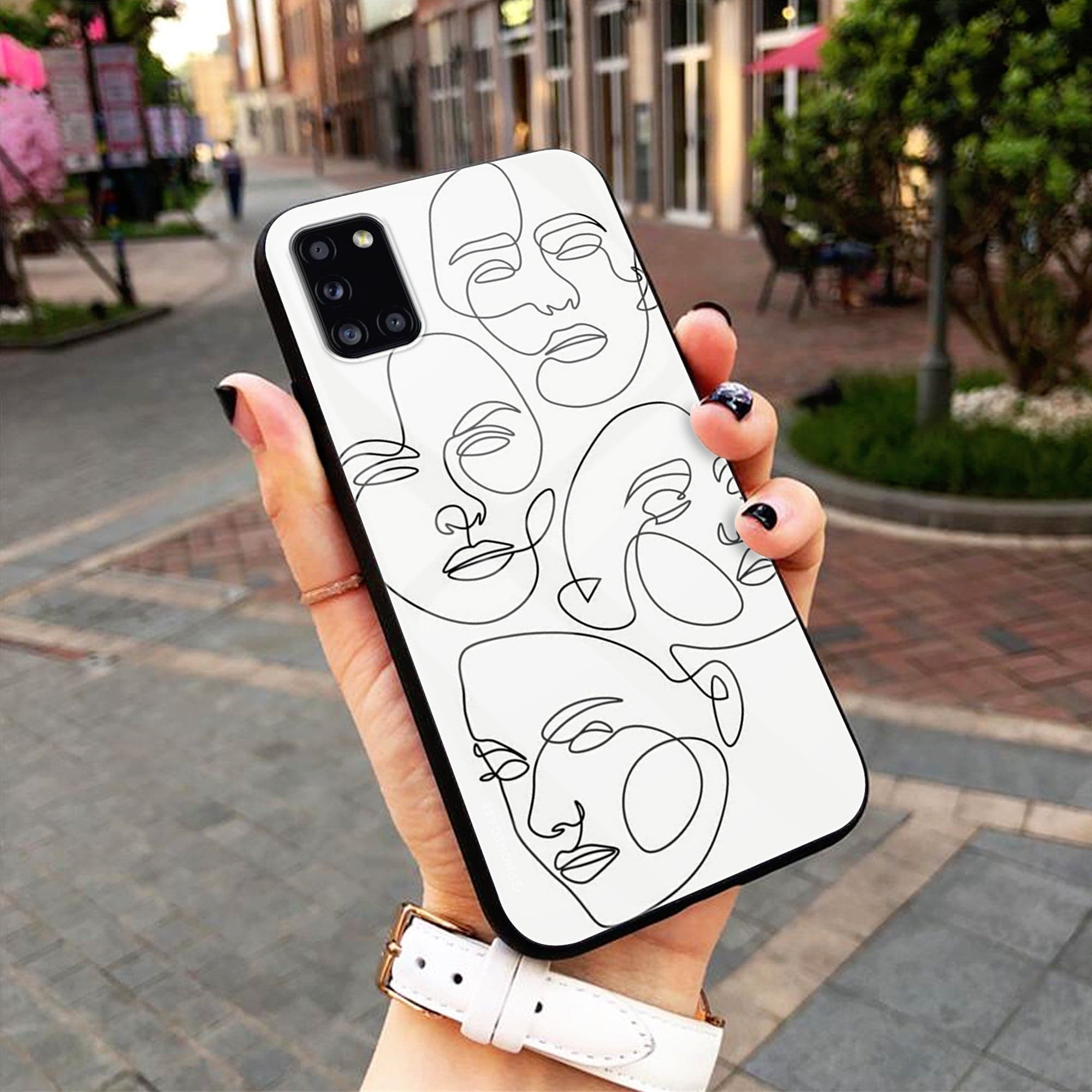 Girls Line Art  - HQ Ultra Shine Premium Metal Phone Case All Models