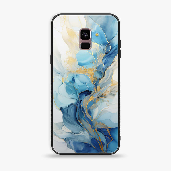 Samsung Galaxy A8+ (2018) - Liquid Marble 2.0 Series - Premium Printed Glass soft Bumper shock Proof Case