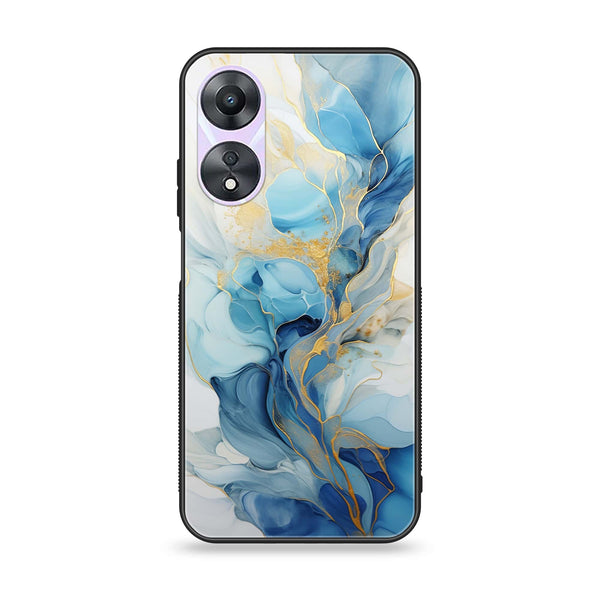 Oppo A58 - Liquid Marble 2.0 Design 1- Premium Printed Glass soft Bumper shock Proof Case CS-11895