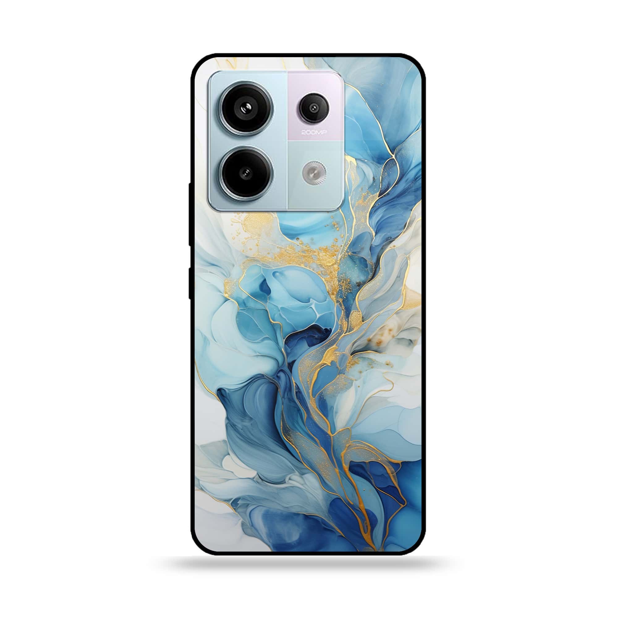 Redmi Note 13 - Liquid Marble 2.0 Series - Premium Metal Printed soft Bumper shock Proof Case