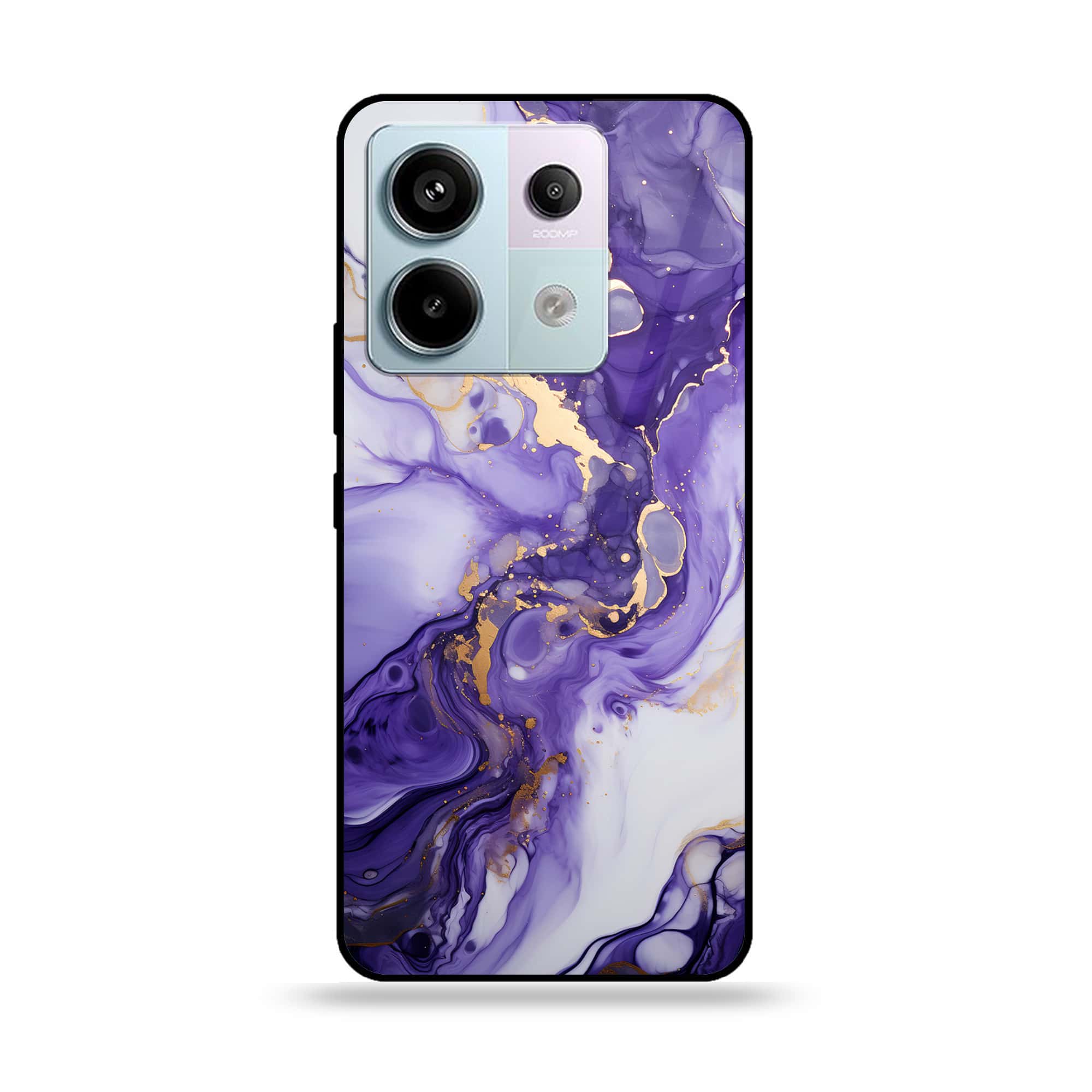 Redmi Note 13 - Liquid Marble 2.0 Series - Premium Metal Printed soft Bumper shock Proof Case