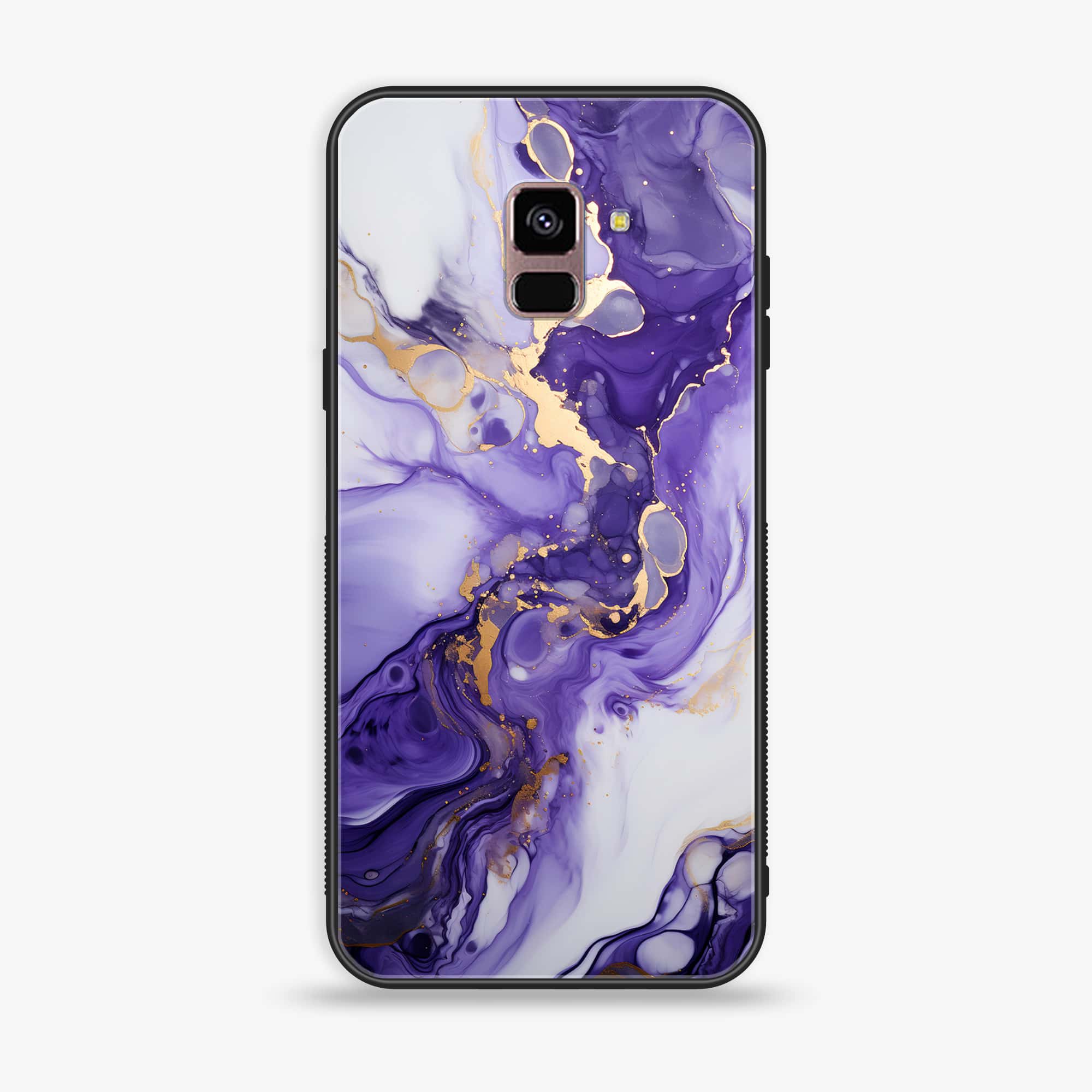 Samsung Galaxy A8+ (2018) - Liquid Marble 2.0 Series - Premium Printed Glass soft Bumper shock Proof Case