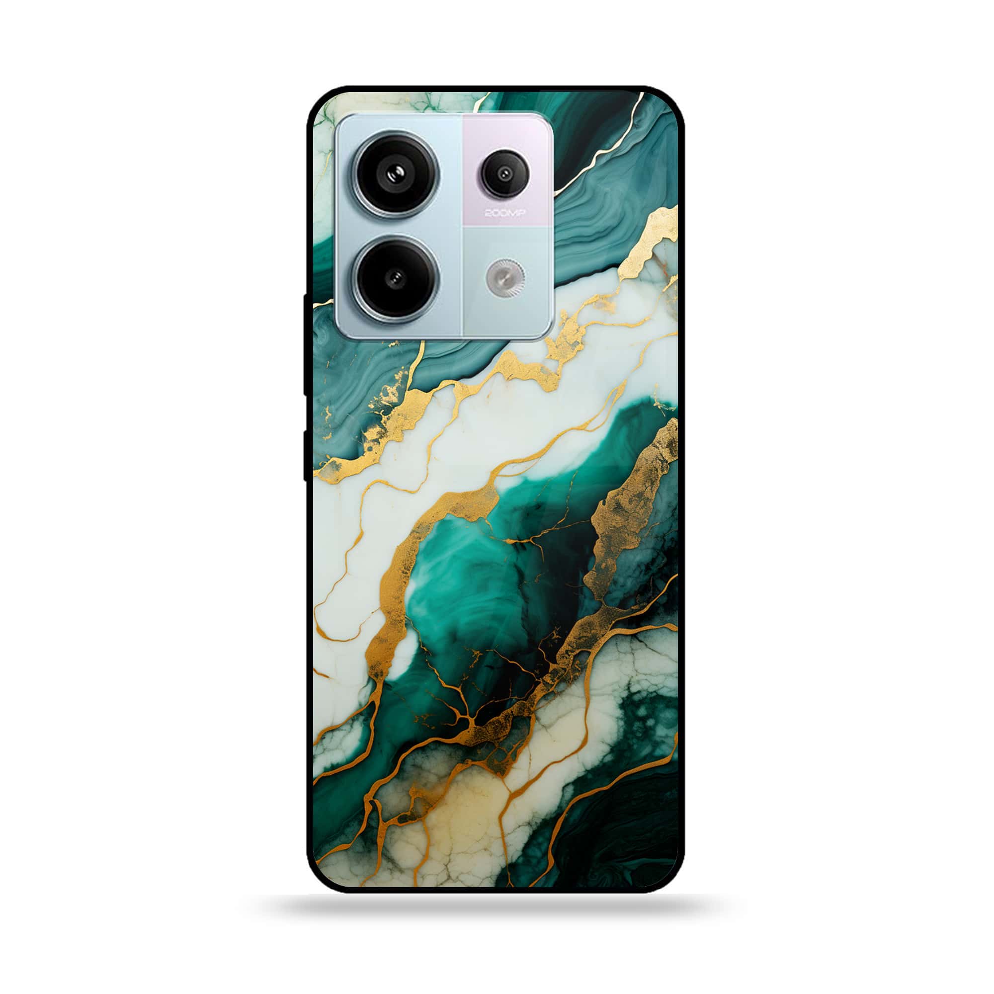 Redmi Note 13 - Liquid Marble 2.0 Series - Premium Metal Printed soft Bumper shock Proof Case