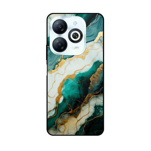 Infinix Hot 40i - Liquid Marble 2.0 Series Design 3 - Premium Printed Glass soft Bumper shock Proof Case  CS-18950