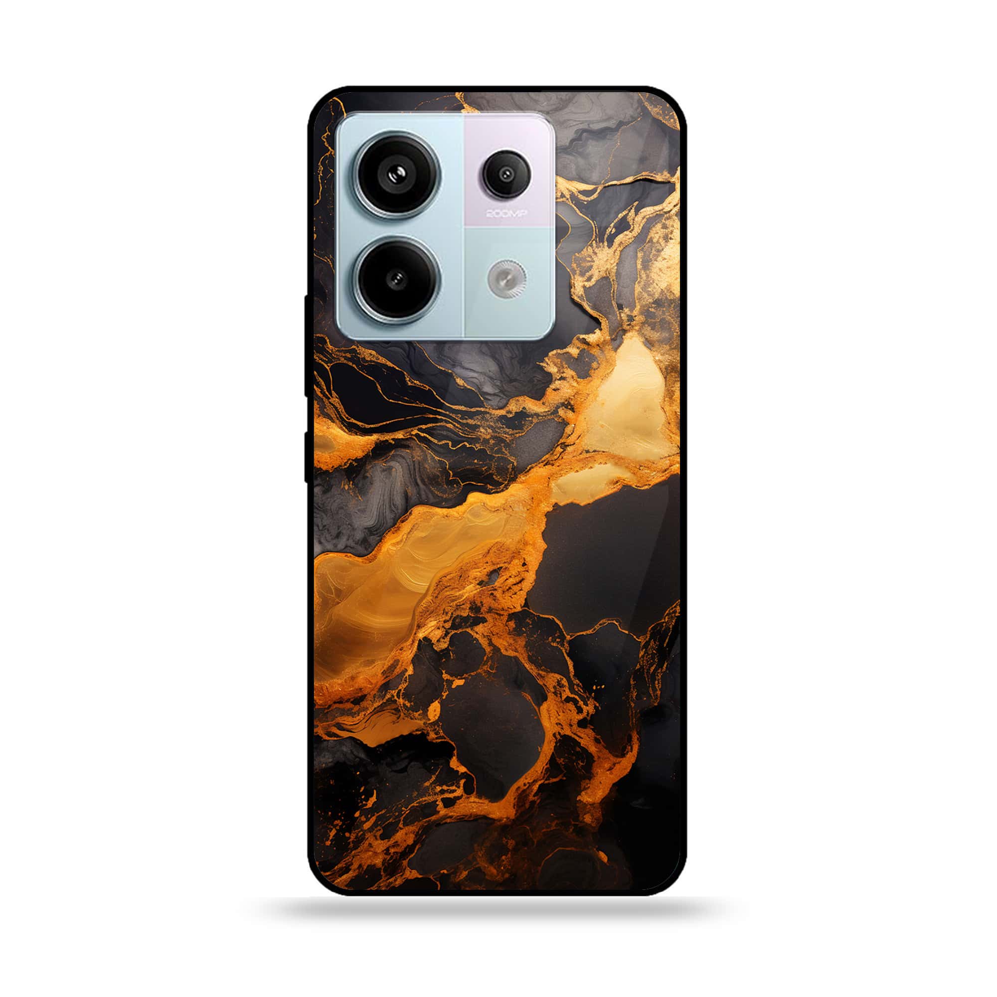 Redmi Note 13 - Liquid Marble 2.0 Series - Premium Metal Printed soft Bumper shock Proof Case