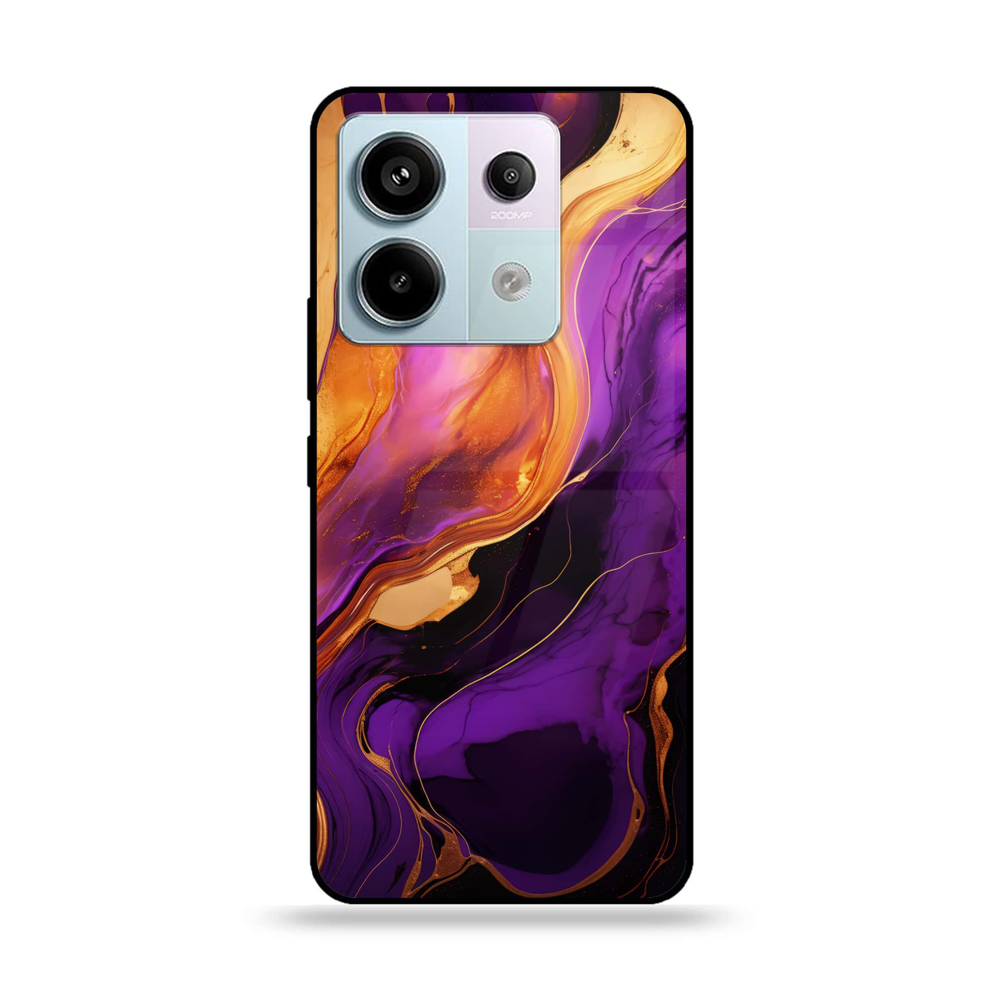 Redmi Note 13 - Liquid Marble 2.0 Series - Premium Metal Printed soft Bumper shock Proof Case