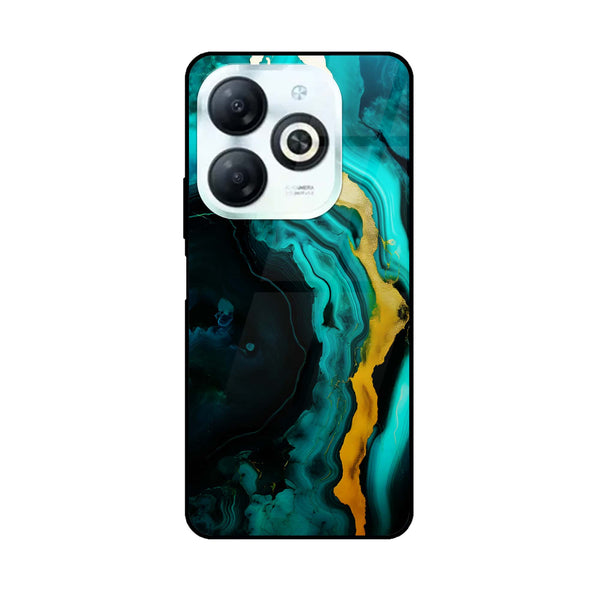 Infinix Hot 40i - Liquid Marble 2.0 Design 6 - Premium Printed Glass soft Bumper shock Proof Case