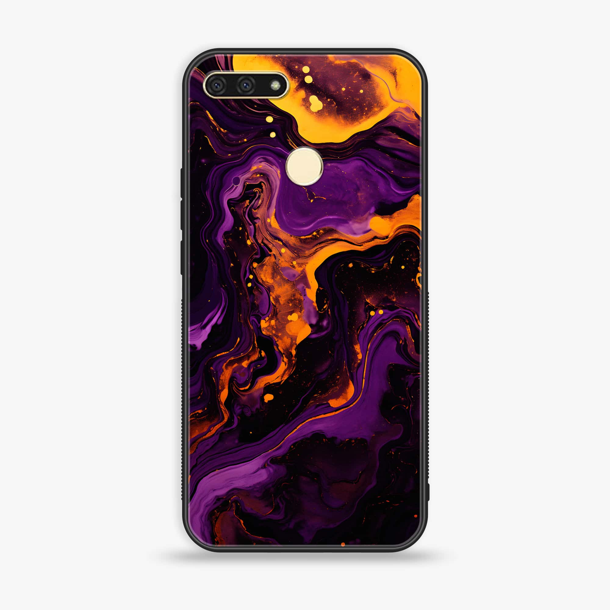Huawei Y6 2018/Honor Play 7A - Liquid Marble 2.0 Series - Premium Printed Glass soft Bumper shock Proof Case