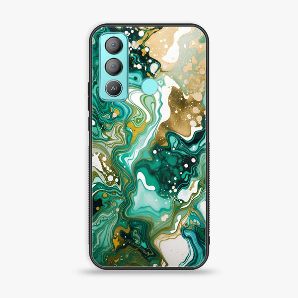 Tecno POP 5 LTE Liquid Marble 2.0 Series Design 8  Premium Printed Glass soft Bumper shock Proof Case  CS-23348