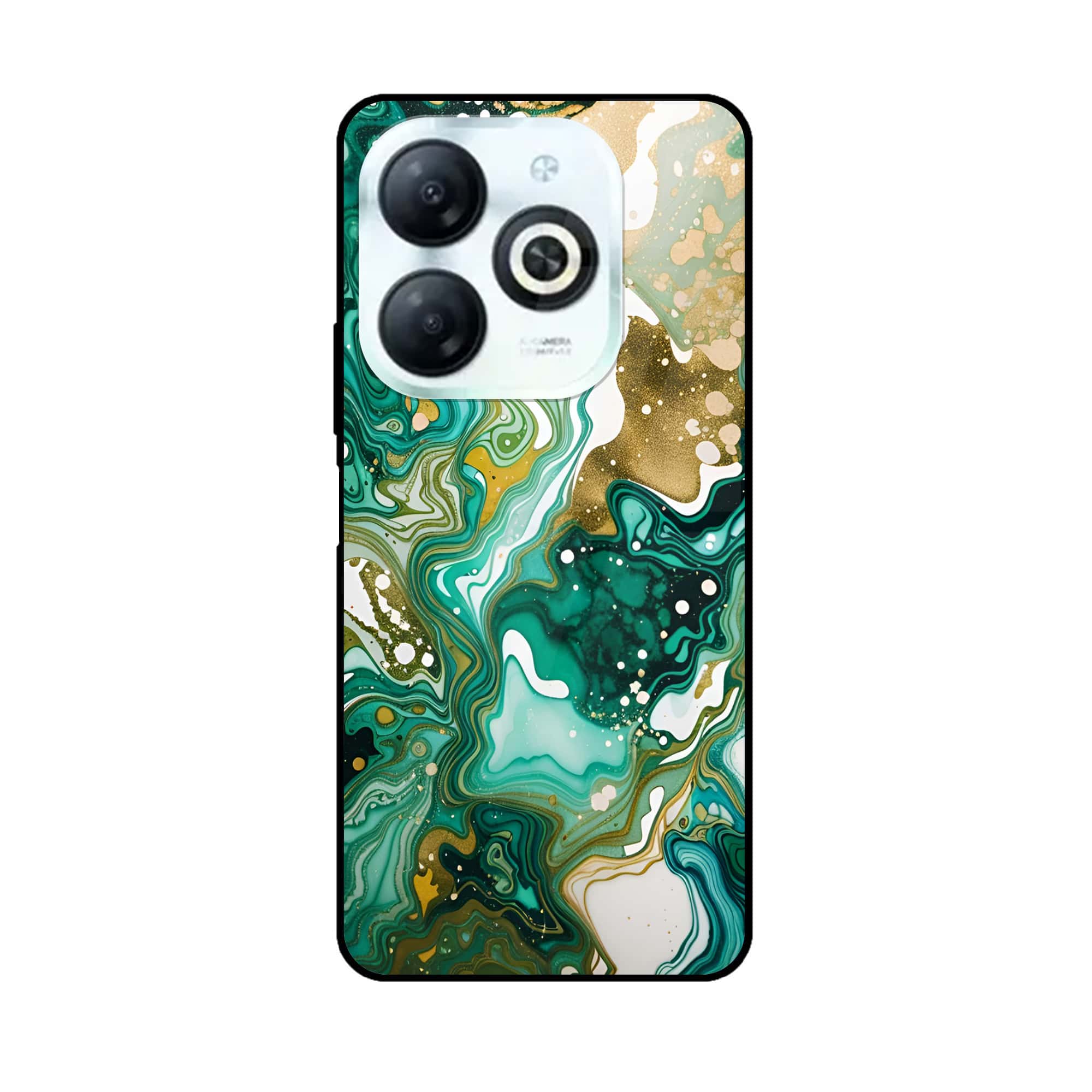 Tecno Spark 20 - Liquid Marble 2.0 Series - Premium Printed Glass soft Bumper shock Proof Case