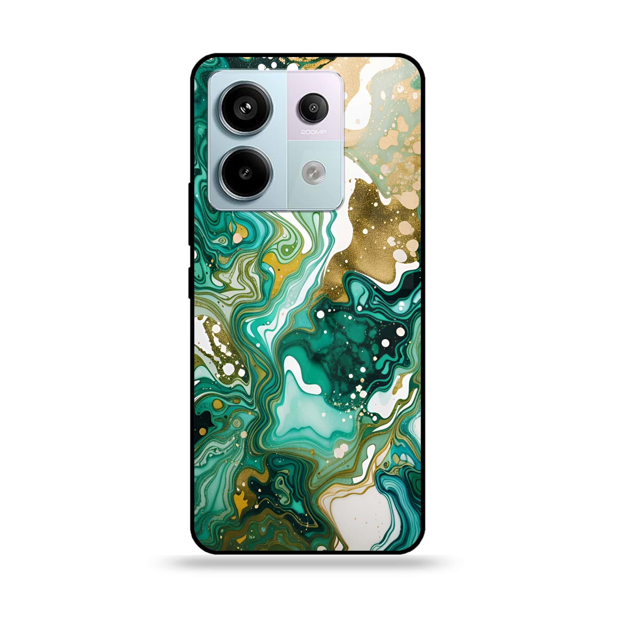 Redmi Note 13 - Liquid Marble 2.0 Series - Premium Metal Printed soft Bumper shock Proof Case