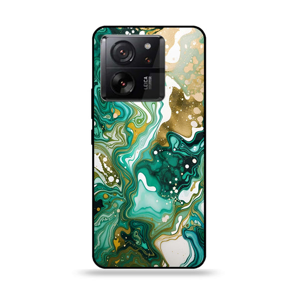 Xiaomi 13T 5G / Xiaomi 13T Pro  - Liquid Marble 2.0 Design 8  - Premium Printed Glass soft Bumper shock Proof Case CS-35515