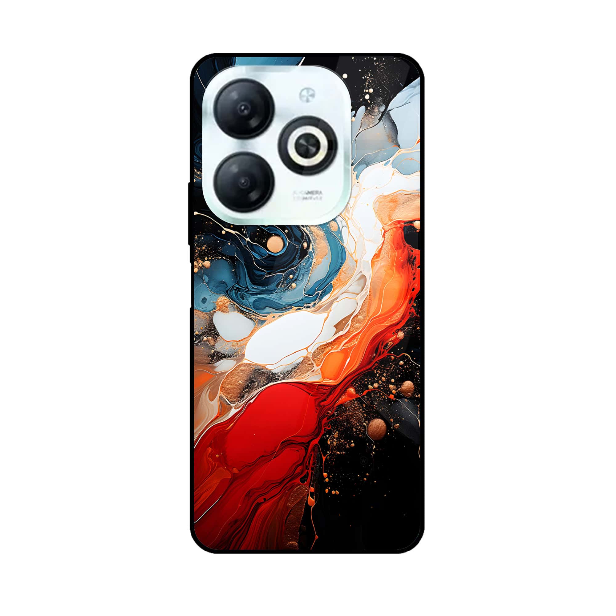 Tecno Spark 20 - Liquid Marble 2.0 Series - Premium Printed Glass soft Bumper shock Proof Case