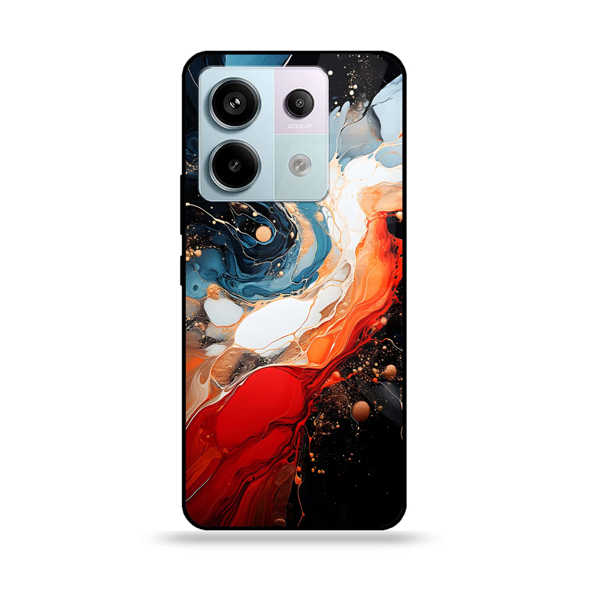 Redmi Note 13 - Liquid Marble 2.0 Series - Premium Metal Printed soft Bumper shock Proof Case