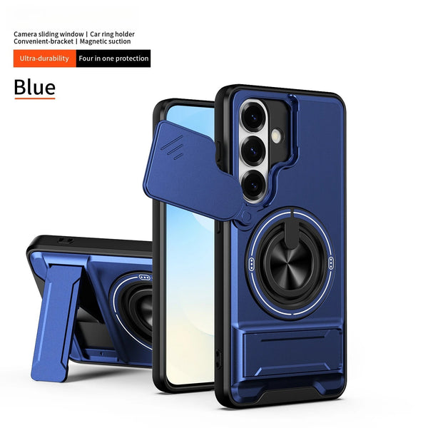 Galaxy S25 FE/S26 FE - Tactical Stealth MagSafe Case with Sliding Lens, Ring Holder & Kickstand