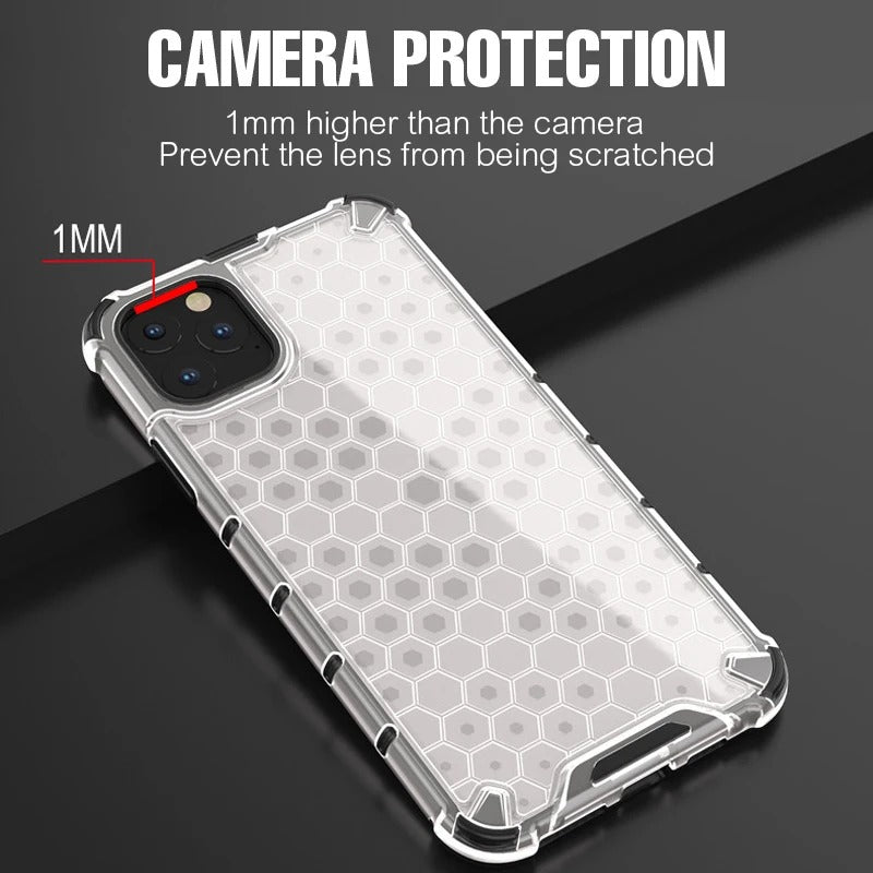 iPhone 15 Pro Airbag Shockproof Hybrid Armor Honeycomb Case