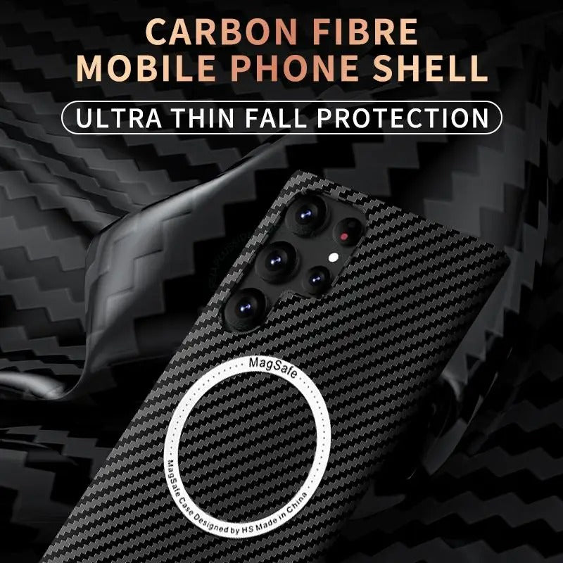 Samsung Galaxy S22 Ultra Carbon Fiber MagSafe Compatible Ultra Thin Branded Case