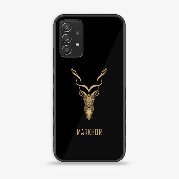 Samsung Galaxy A33 - Markhor Design 3- Premium Printed Glass soft Bumper shock Proof Case CS-18591