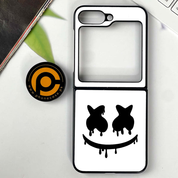 Galaxy Z Flip 7 - Marshmello Face - Premium Metal Printed soft Bumper shock Proof Case