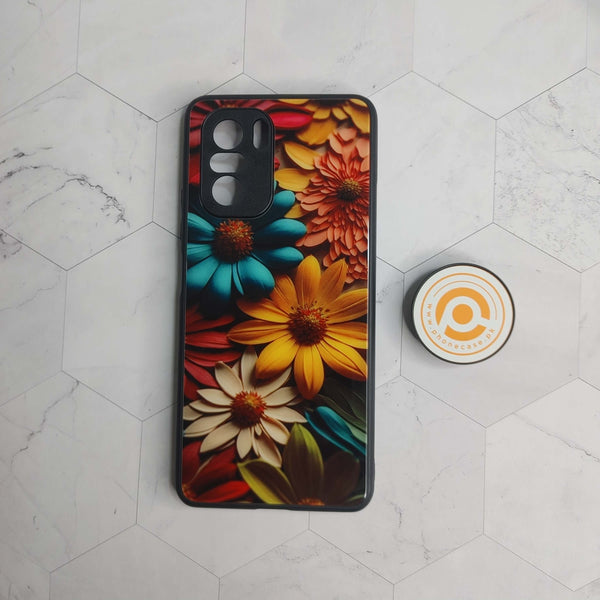 Xiaomi Poco F3 - Floral Design -  Premium Printed Metal soft Bumper shock Proof Case CS-21959