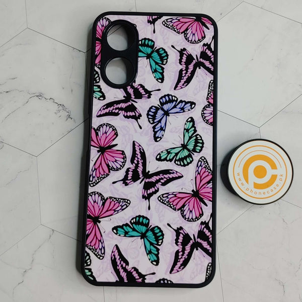 Vivo Y02s  - Butterflies Design 10 - Premium Printed Glass soft Bumper shock Proof Case CS-21956