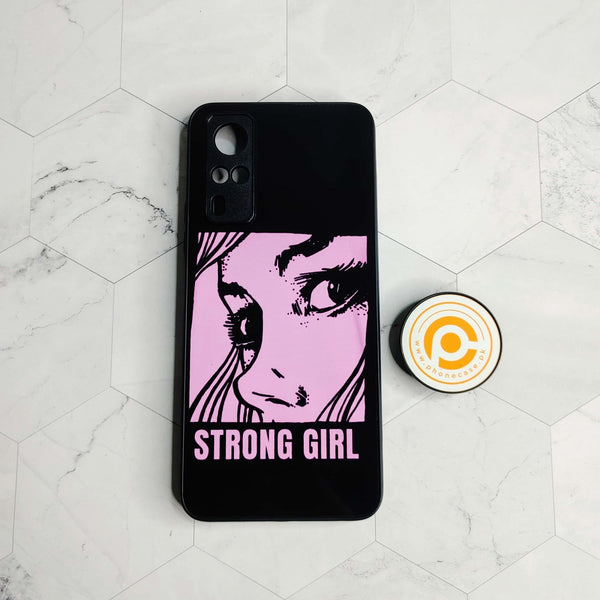 Vivo Y53s 4G - Strong Girl Design - Premium Printed Glass soft Bumper Shock Proof Case CS-21967