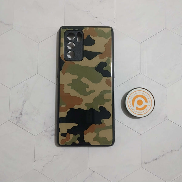 Oppo Reno 6 Pro - Army Jeans Design - Premium Printed Glass soft Bumper Shock Proof Case CS-21970