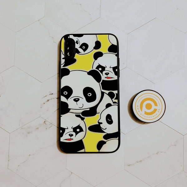 iPhone X/XS - Panda Design 8 - Premium Printed Glass soft Bumper shock Proof Case CS-21942