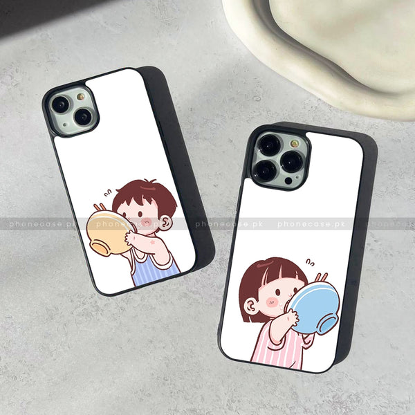 Cute Couple - HQ Ultra Shine Premium Glass Phone Case All Models