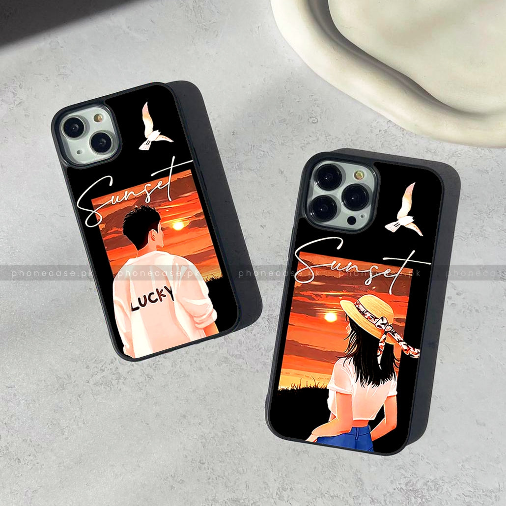 Aesthetic Couple - HQ Ultra Shine Premium Glass Phone Case All Models