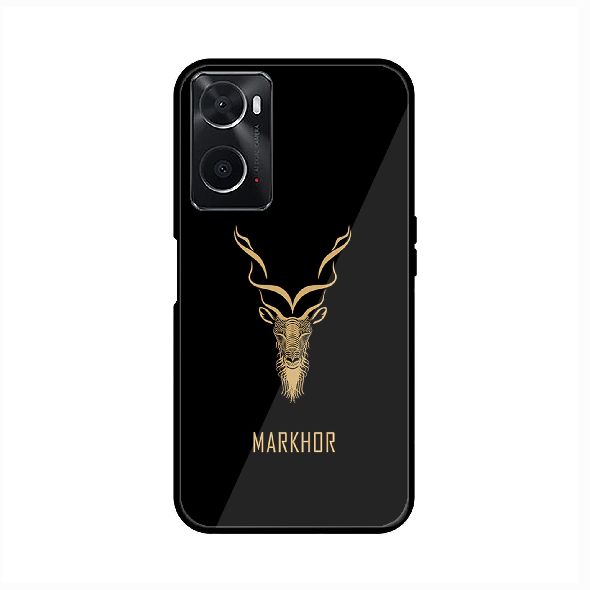 Oppo A76 Markhor Series  Premium Printed Glass soft Bumper shock Proof Case