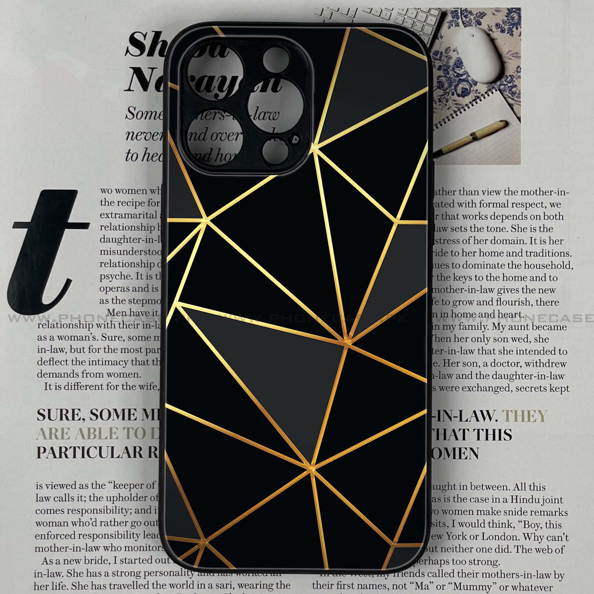 iPhone 14 Pro  - 3D Design - Premium Metal Printed soft Bumper shock Proof Case