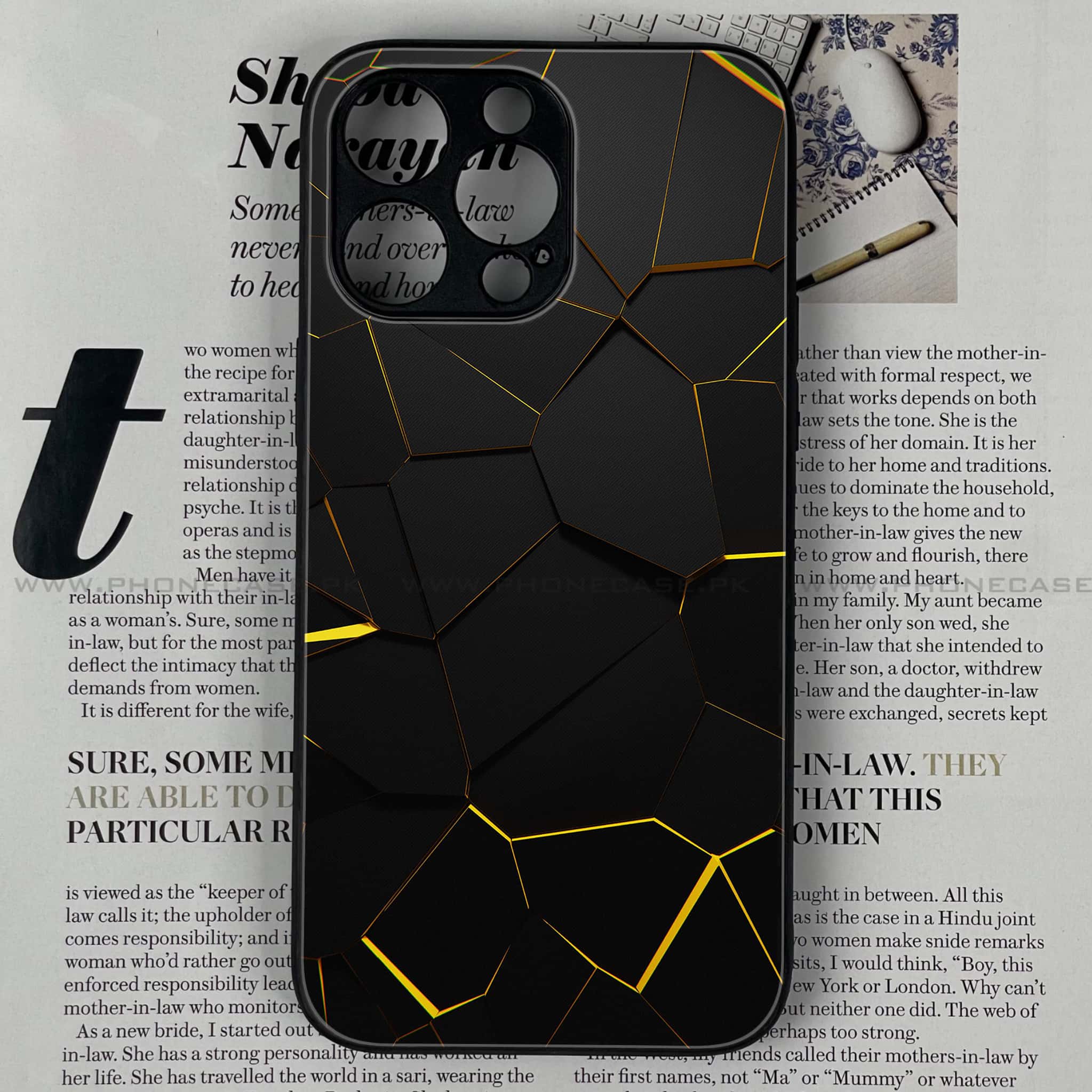 iPhone 14 Pro  - 3D Design - Premium Metal Printed soft Bumper shock Proof Case