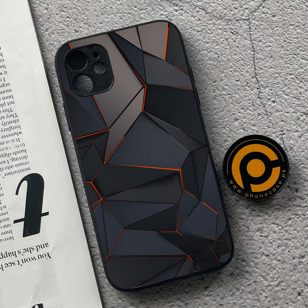 iPhone 11  3D Design 2   Premium Printed Glass soft Bumper shock Proof Case  CS-34877 CS-36400