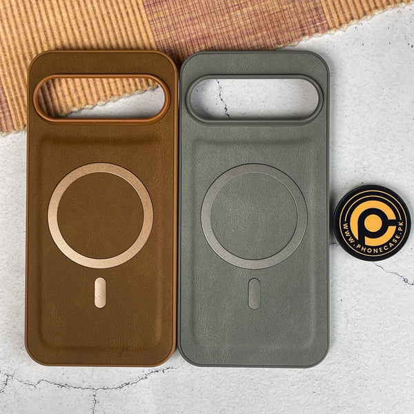 Google Pixel 9 Pro XL - Elegant Magnetic Grainy Leather Anti-Fingerprint Case