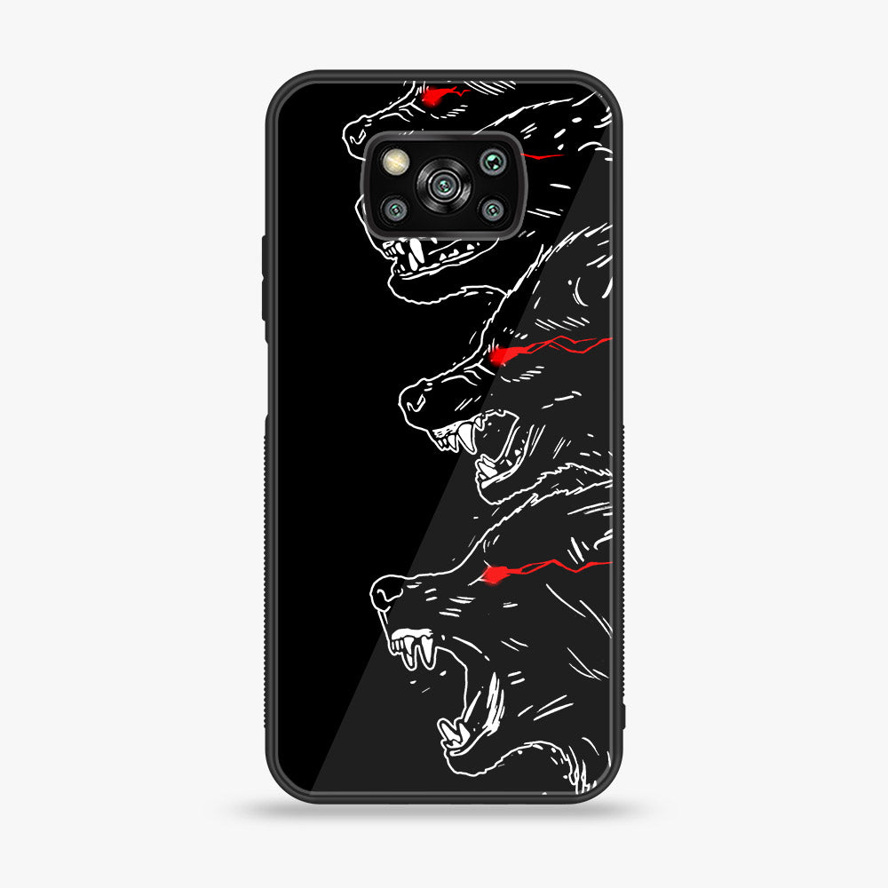 Xiaomi Poco X3 - Black Art Series - Premium Printed Glass soft Bumper shock Proof Case